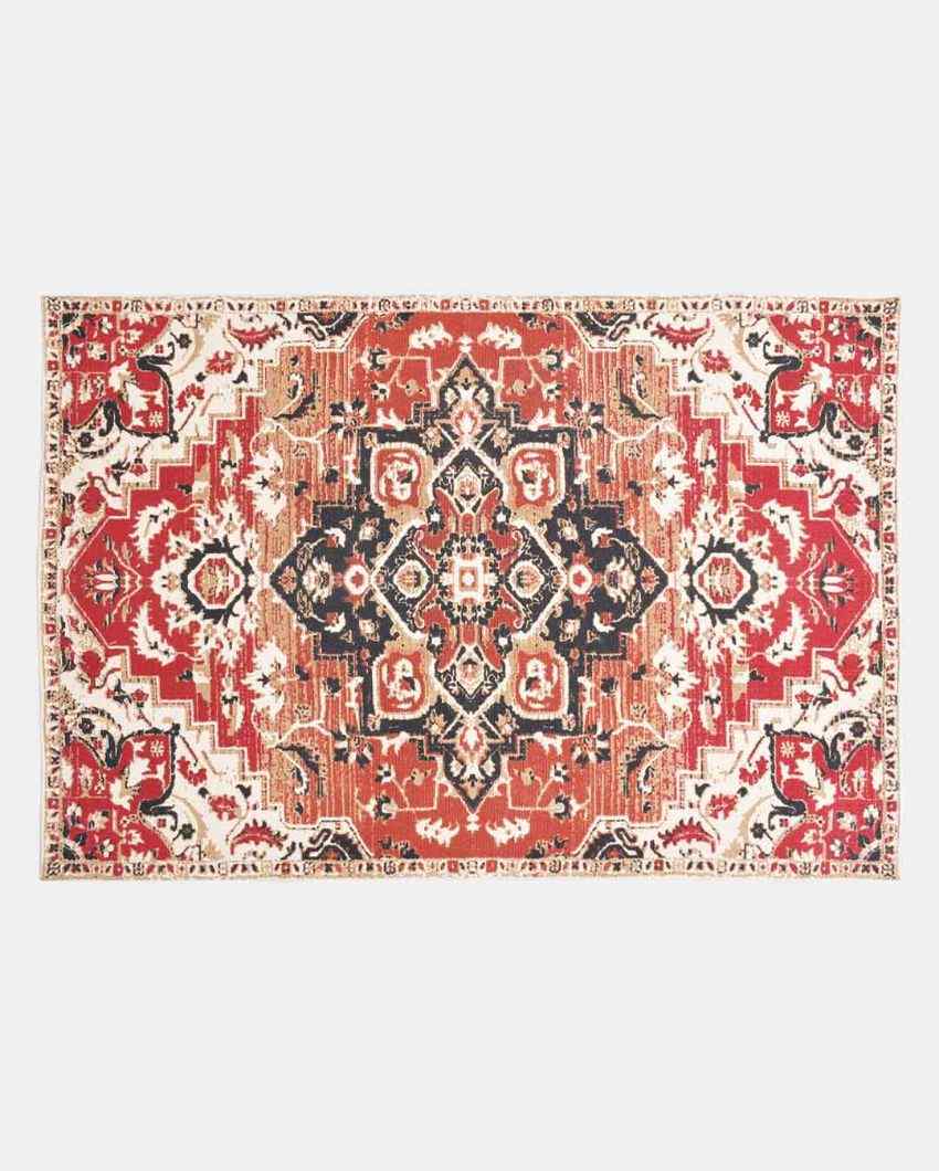 Jodhpur Rusty Printed Cotton Carpet | 67 x 47 inches