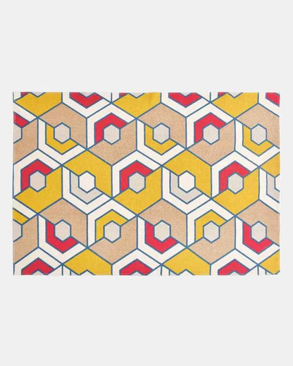 Honeycomb Printed Cotton Carpet | 67 x 47 inches