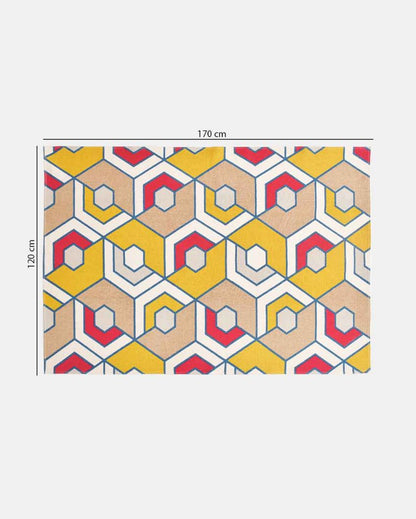 Honeycomb Printed Cotton Carpet | 67 x 47 inches