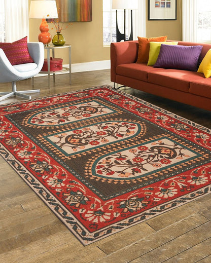 Mahal Printed Carpet Carpet Cotton Lurex Carpet | 6 x 4 Feet