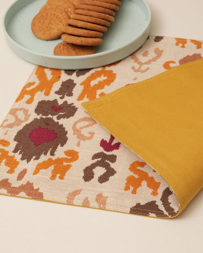 Rangbahar Ikat Printed Placemat | Set of 6 | 18 x 13 inches