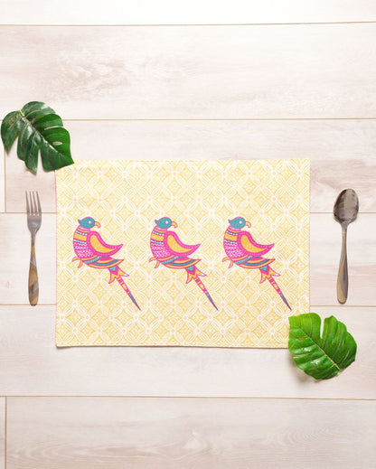 Tota Pari Printed Placemat | Set of 6 | 18 x 13 inches