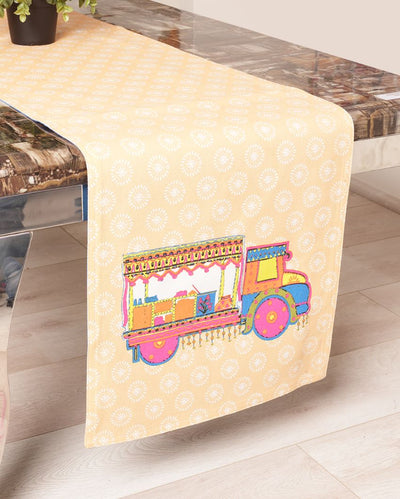 Rangeela Truck Cotton Printed Table Runner | 72 x 13 inches