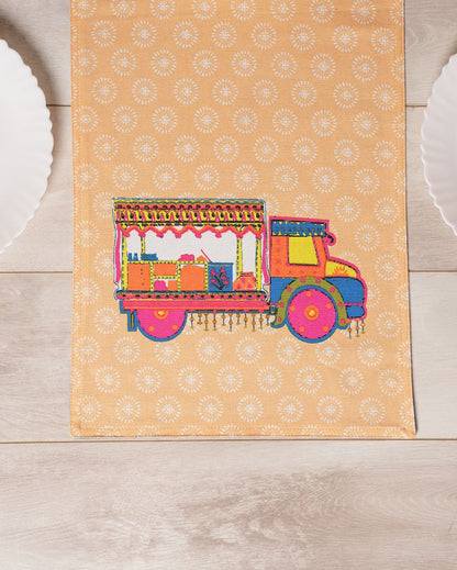 Rangeela Truck Cotton Printed Table Runner | 72 x 13 inches