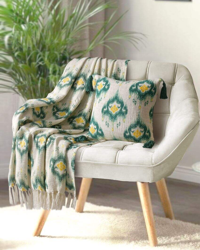 Chandelier Cotton Printed Throw With Cushion Cover