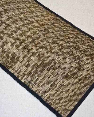 Bamboo Table Runner Diamond Black Natural | 48 x 13 inches