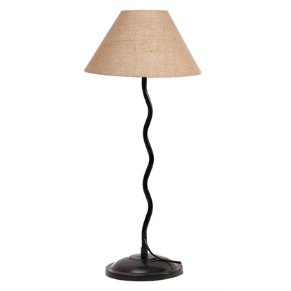 Charming Beige Metal Table Lamp with Shade Without Bulb | 10 x 23 inches