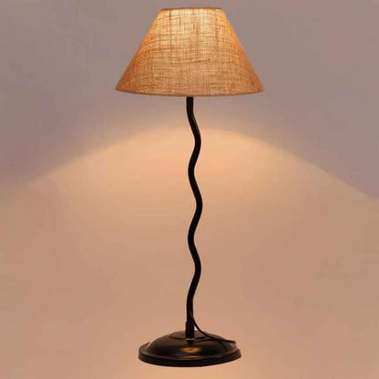 Charming Beige Metal Table Lamp with Shade Without Bulb | 10 x 23 inches