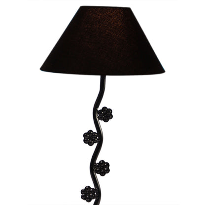 Elegant Sleek Black Metal Table Lamp with Shade Without Bulb | 10 x 23 inches