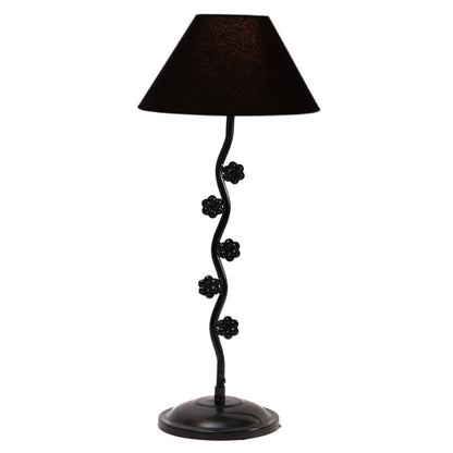 Elegant Sleek Black Metal Table Lamp with Shade Without Bulb | 10 x 23 inches