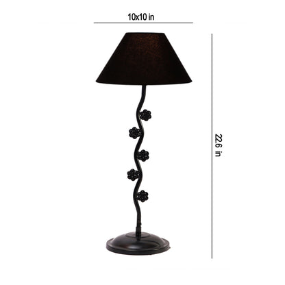 Elegant Sleek Black Metal Table Lamp with Shade Without Bulb | 10 x 23 inches