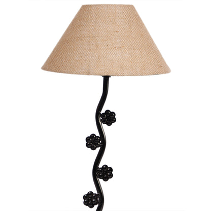 Graceful Beige Metal Table Lamp with Shade Without Bulb | 10 x 23 inches