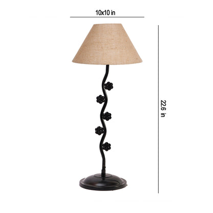 Graceful Beige Metal Table Lamp with Shade Without Bulb | 10 x 23 inches