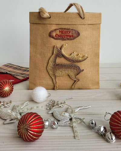 Reindeer Jute Paper Bag | 28 X 8 X 30 inches