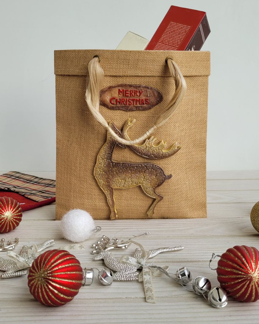 Reindeer Jute Paper Bag | 28 X 8 X 30 inches