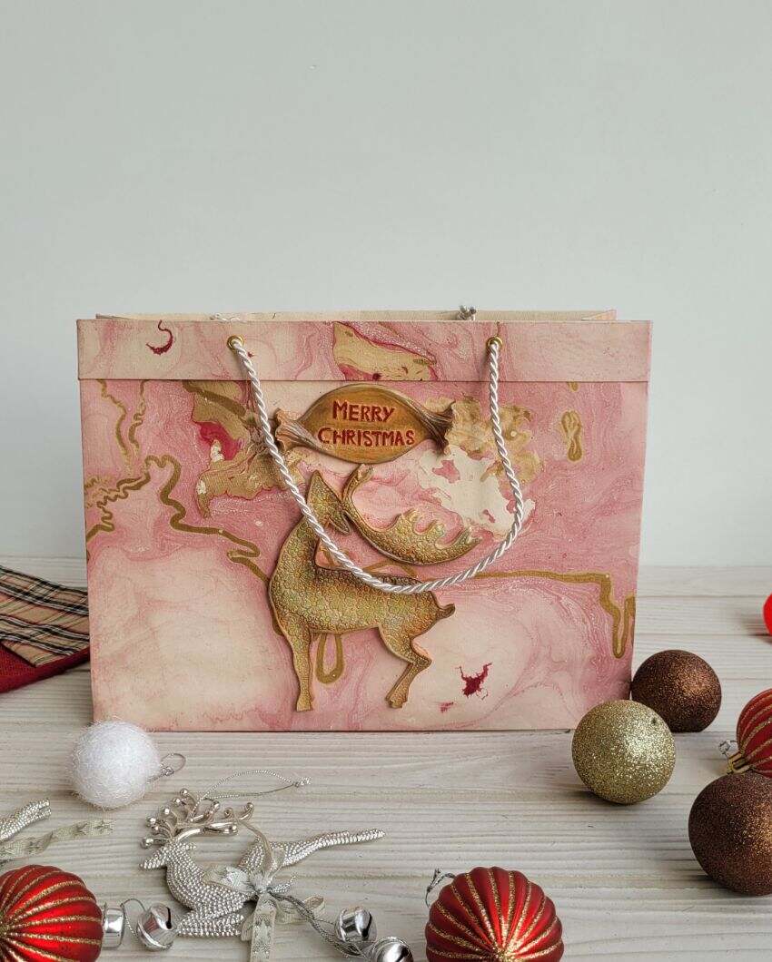 Reindeer Pink Paper Bag | 10 X 28 Inches