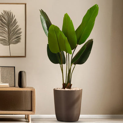 Lush Green Artificial Banana Plant With Pot | 4 Feet