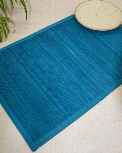 Sleek Blue Bamboo Placemats | Set of 6 | 19 x 13 inches