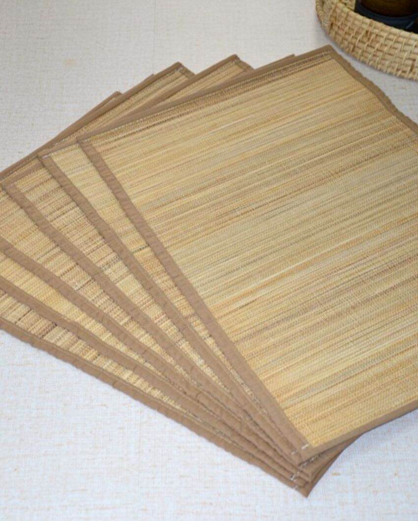 Bamboo Plain Natural Placemats | Set Of 6 | 19 x 13 inches