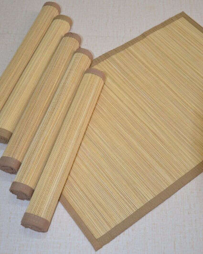 Bamboo Plain Natural Placemats | Set Of 6 | 19 x 13 inches