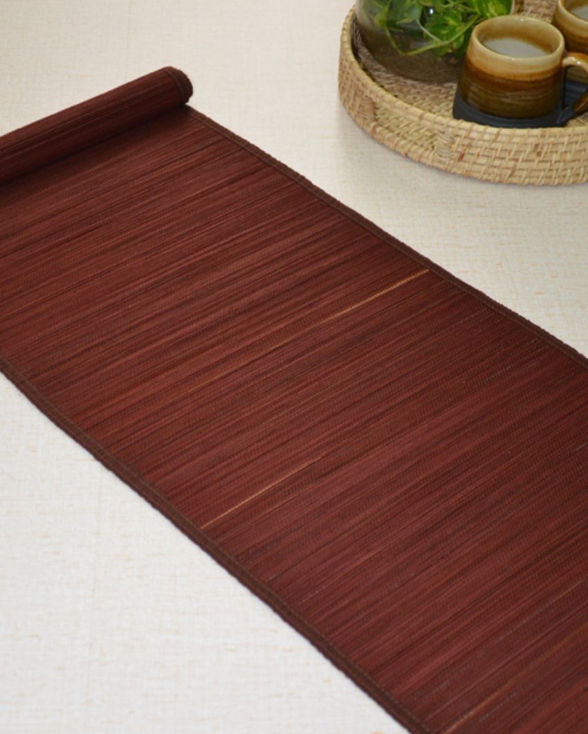 Bamboo Plain Brown Table Runner | 48 x 13 inches