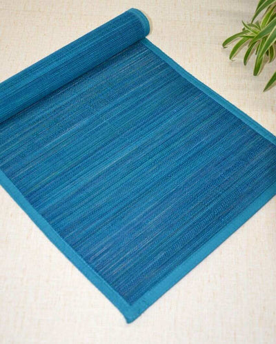 Trendy Blue Bamboo Table Runner | 48 x 13 inches