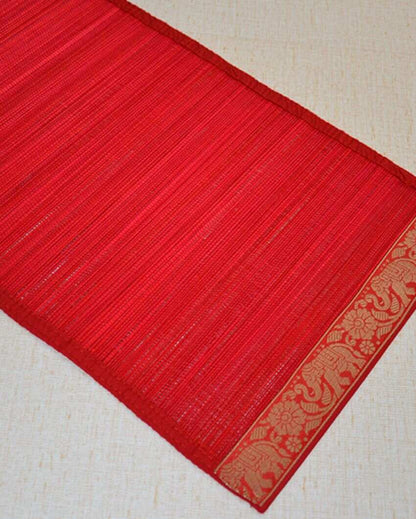 Bamboo Brocade Red Table Runner | 48 x 13 inches