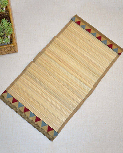 Bamboo Brocade Natural Table Runner | 48 x 13 inches