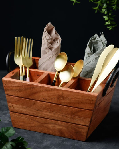 Boat Wooden Cutlery With Horseshoe Handle | 11 x 6.5 x 6.5 inches