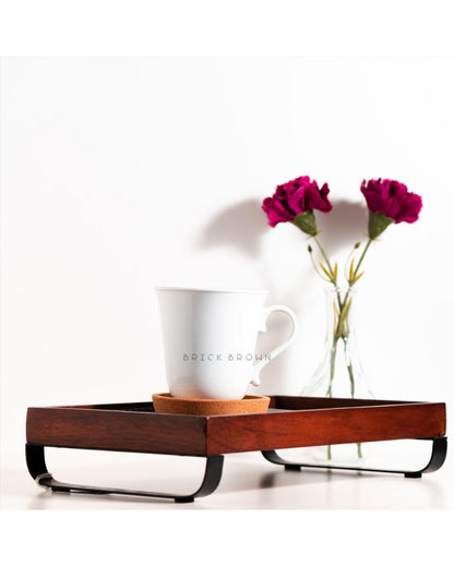 Serving Tray With Metal Stand | 13 x 8 x 3 inches