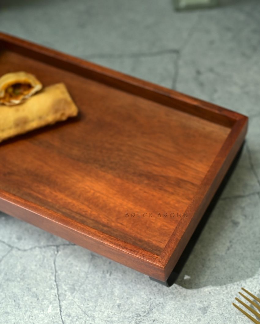 Serving Tray With Metal Stand | 13 x 8 x 3 inches