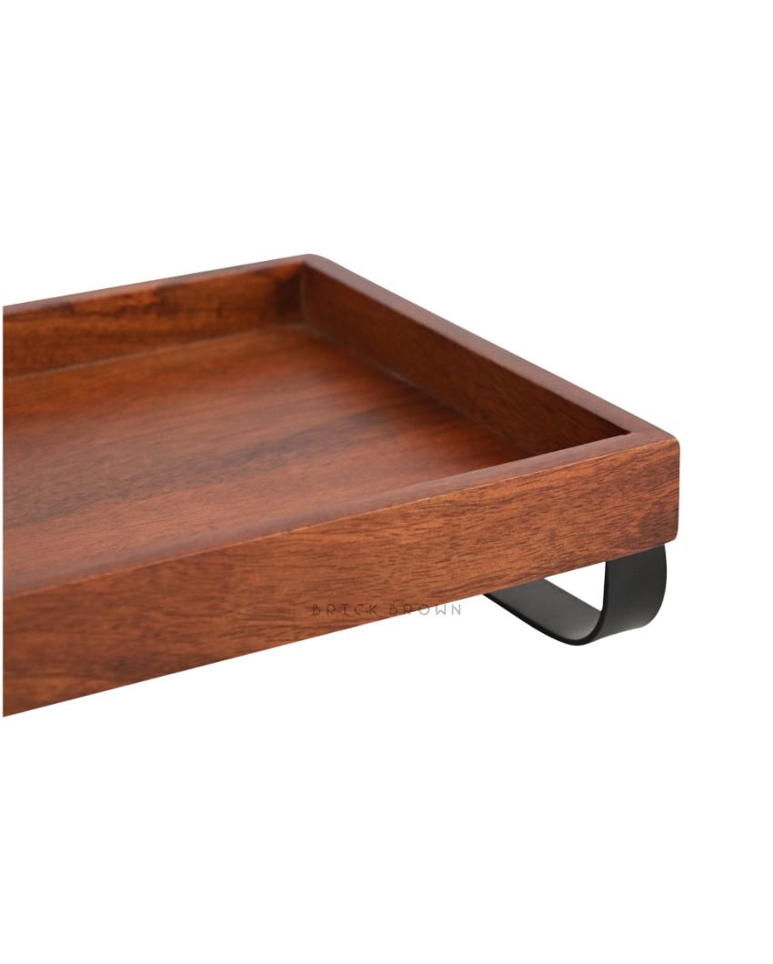 Serving Tray With Metal Stand | 13 x 8 x 3 inches