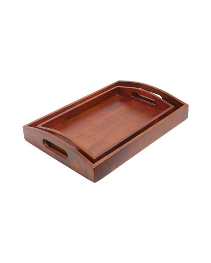 Classic Wooden Serving Tray | Set of 2 | 13 & 16 inches