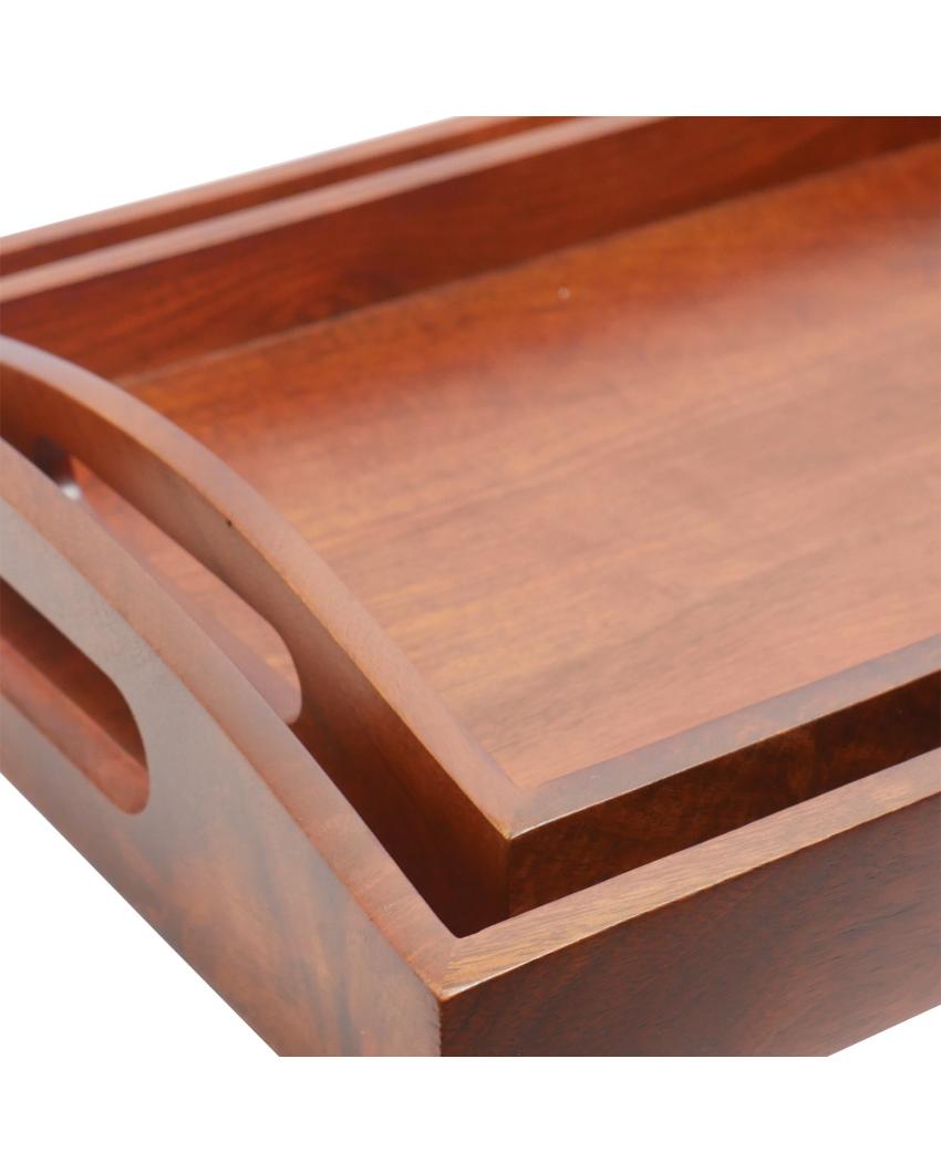 Classic Wooden Serving Tray | Set of 2 | 13 & 16 inches