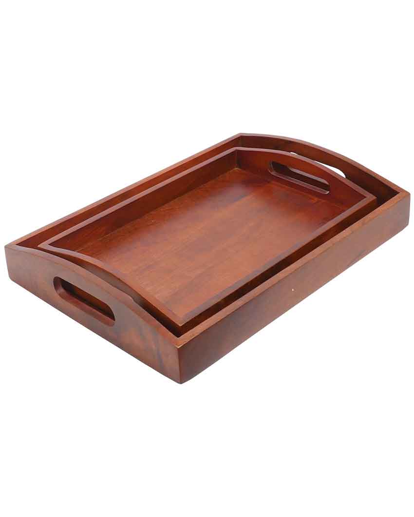 Classic Wooden Serving Tray | Set Of 2 Title