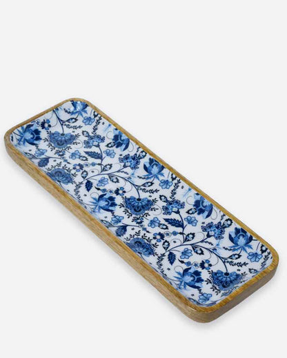 Floral Wooden Serving Platter Title