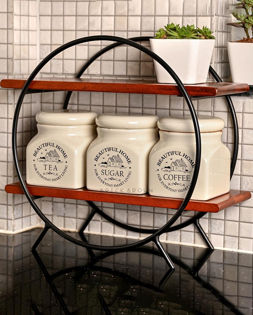 Circular Organizer With Black Frame | 16 x 14.5 x 6 inches