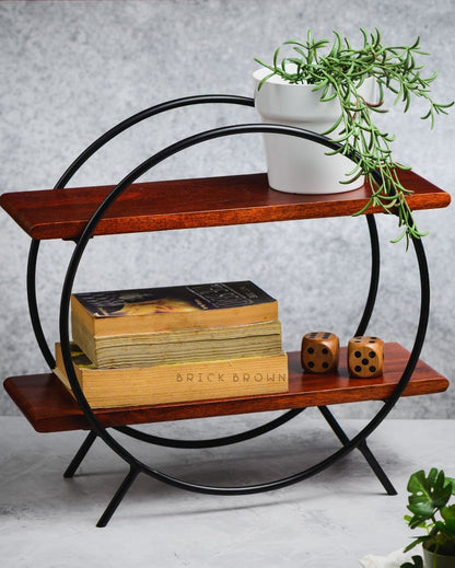 Circular Organizer With Black Frame | 16 x 14.5 x 6 inches