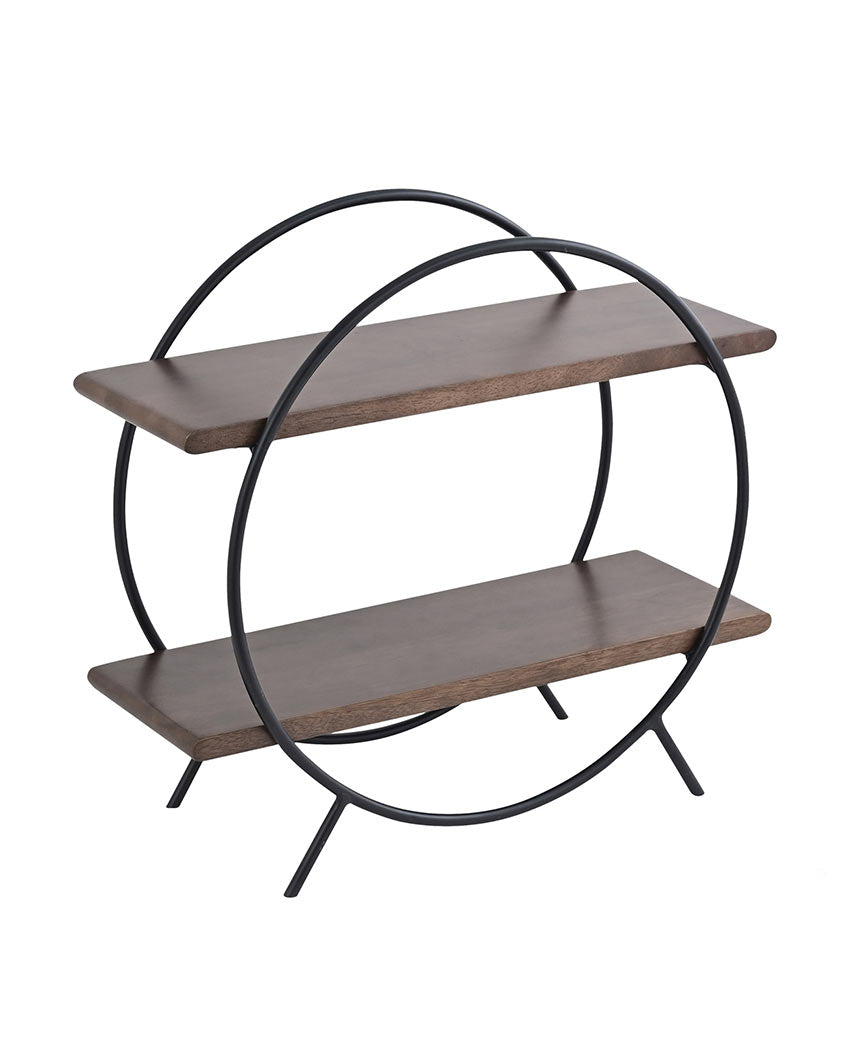 Home & Kitchen Wooden Circular Organizer with Frame | 16 x 14.5 x 6 inches