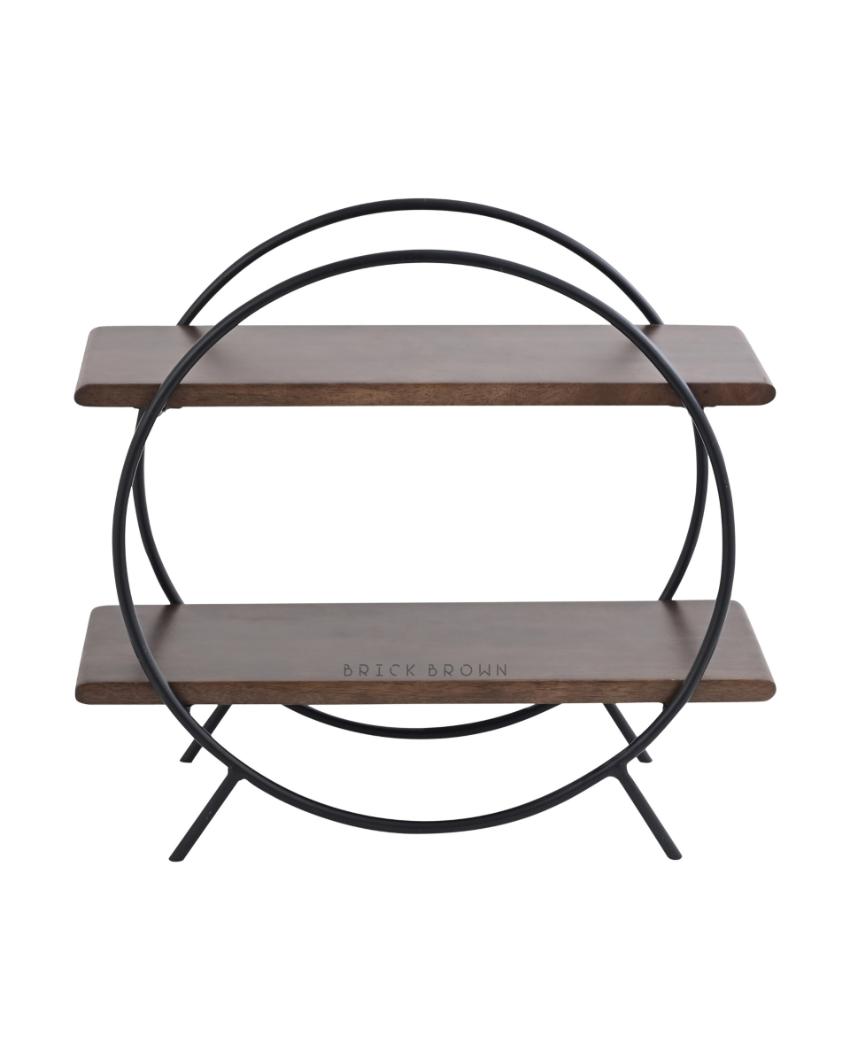 Home & Kitchen Wooden Circular Organizer with Frame | 16 x 14.5 x 6 inches