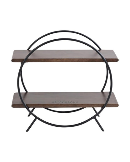 Home & Kitchen Wooden Circular Organizer with Frame | 16 x 14.5 x 6 inches