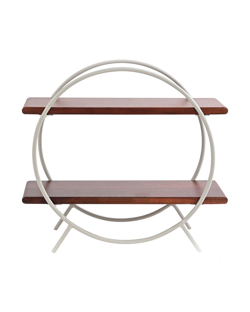 Home & Kitchen Wooden Circular Organizer with Frame | 16 x 14.5 x 6 inches