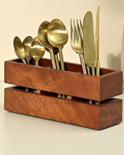 Cranny Wooden Cutlery Holder | 9 x 3 x 4 inches