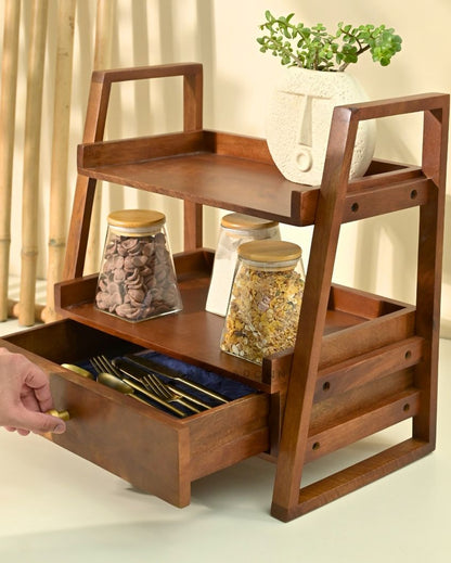 Versatile Wooden Organizer With Drawer | 18 x 10 x 18 inches