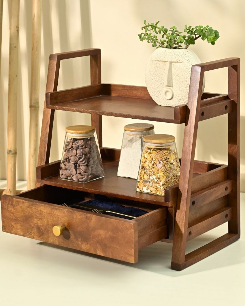 Versatile Wooden Organizer With Drawer | 18 x 10 x 18 inches