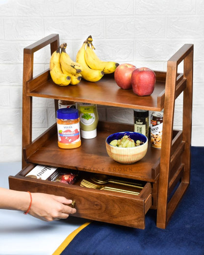 Versatile Wooden Organizer With Drawer | 18 x 10 x 18 inches