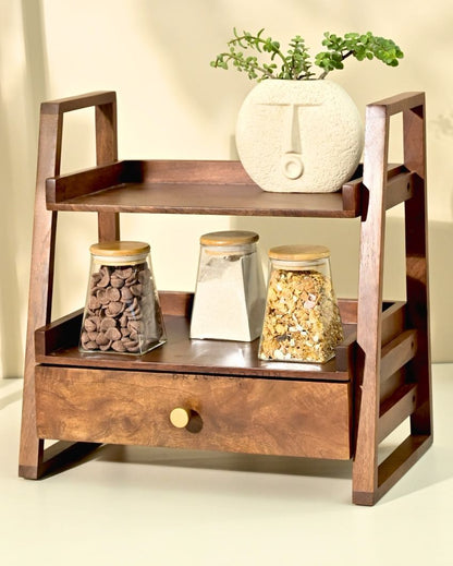 Versatile Wooden Organizer With Drawer | 18 x 10 x 18 inches