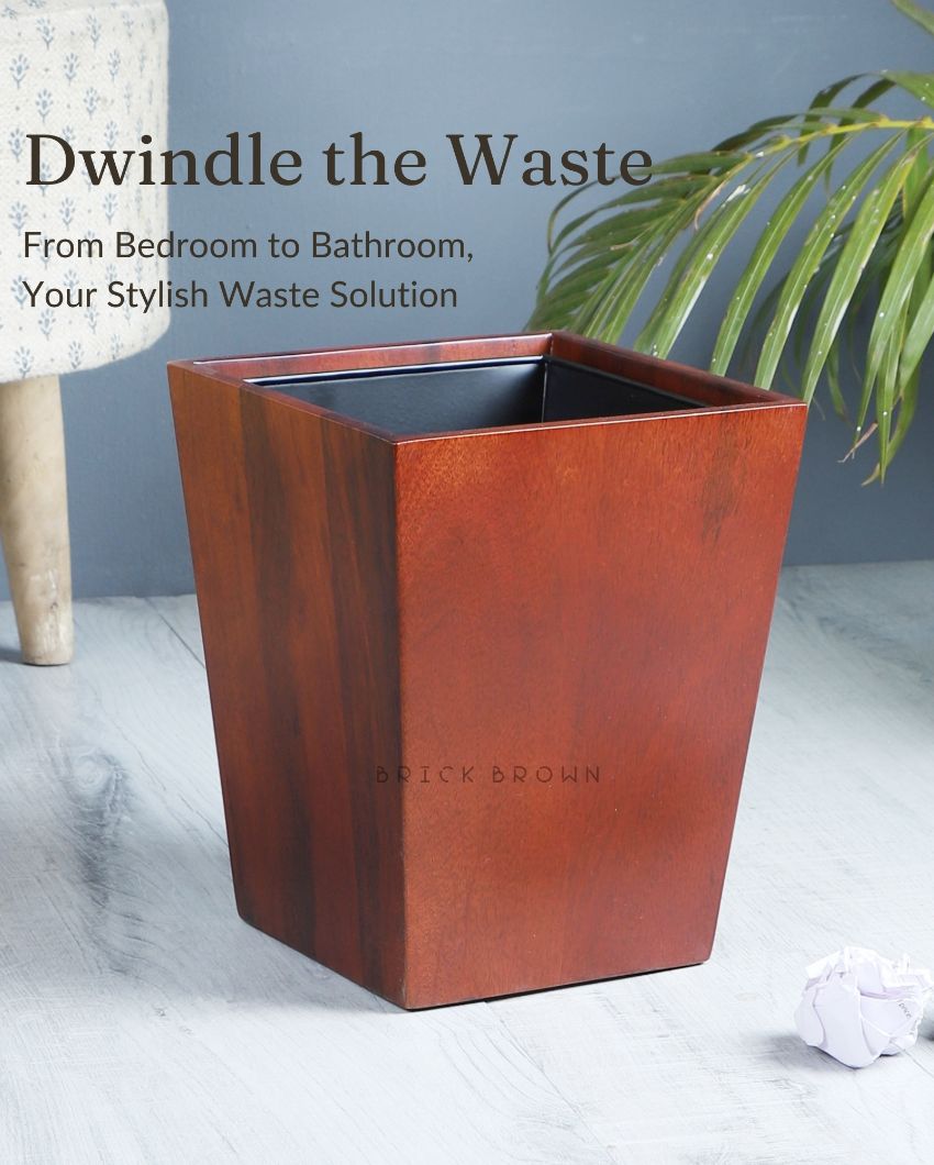 Dwindle Wooden Wastebasket | 8 x 8 x 10 inches