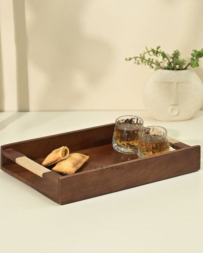 Tribal Wooden Serving Tray | 16 x 10 x 2 inches