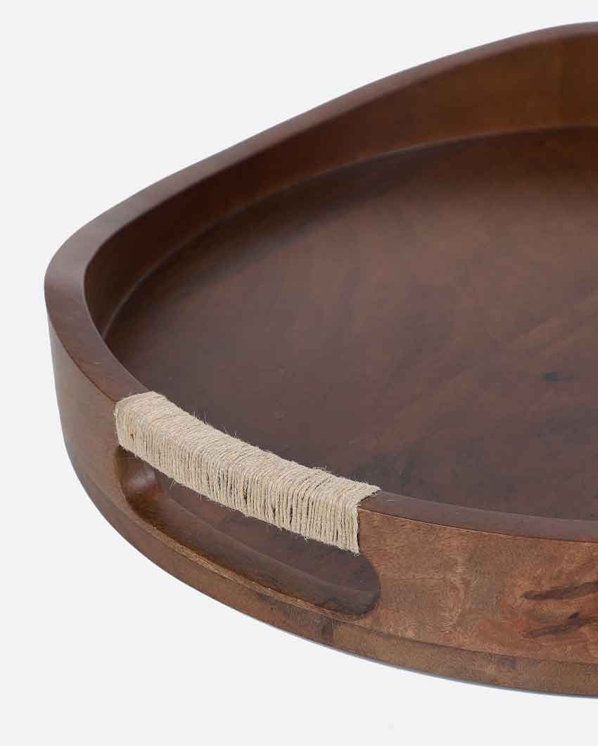 Tribal Wooden Curvy Serving Tray Title